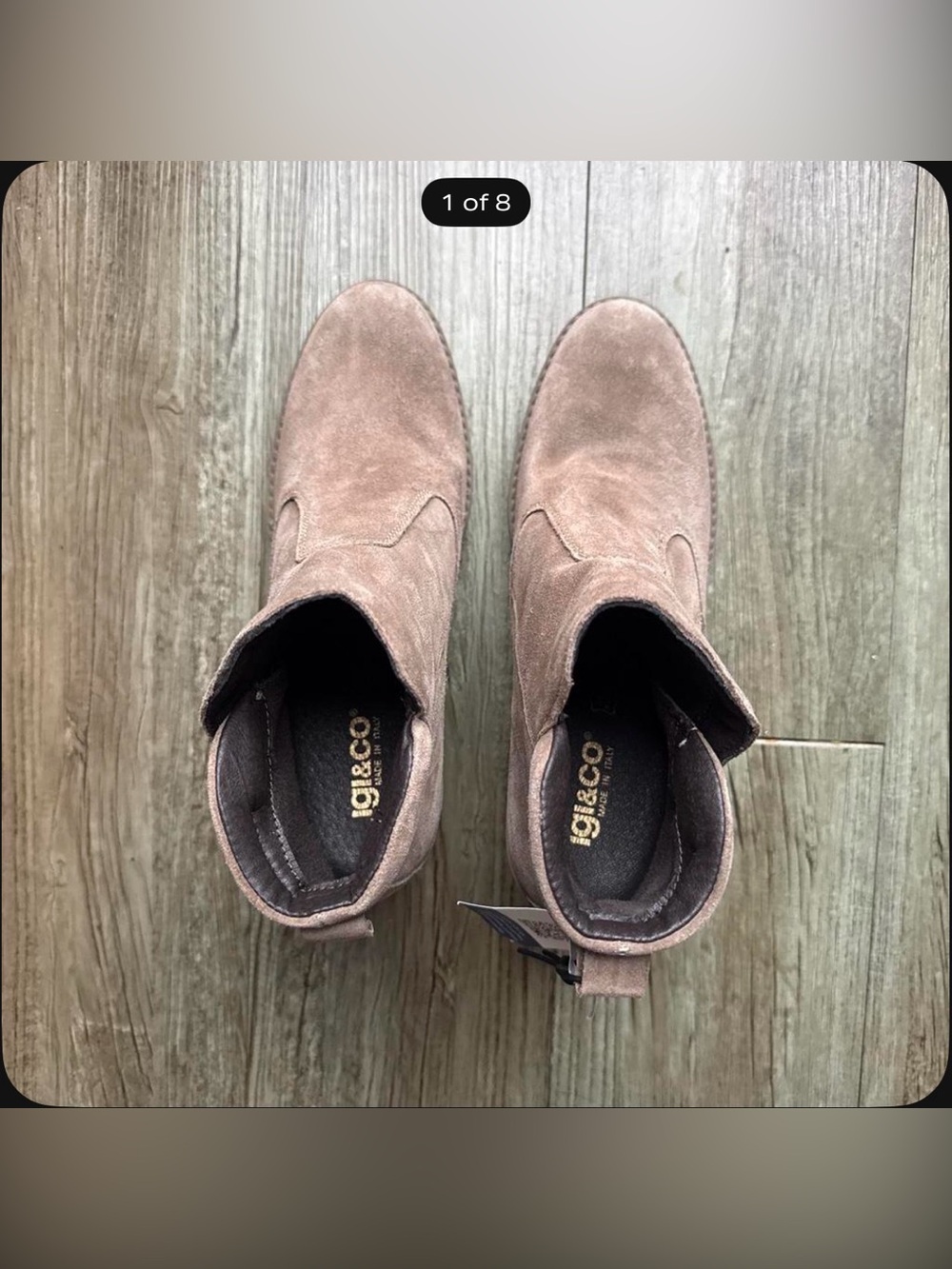 IG&CO Women’s Suede Chelsea Boots in Taupe Brown
